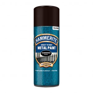 Hammerite Metal Paint Aerosol Hammered Black 400ml